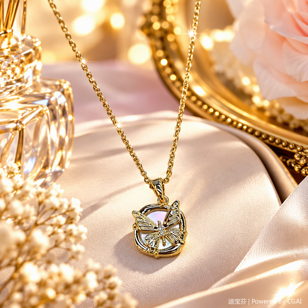 قلادة ذات طابع كوري من نوع الفراشة الذهبية Specification image