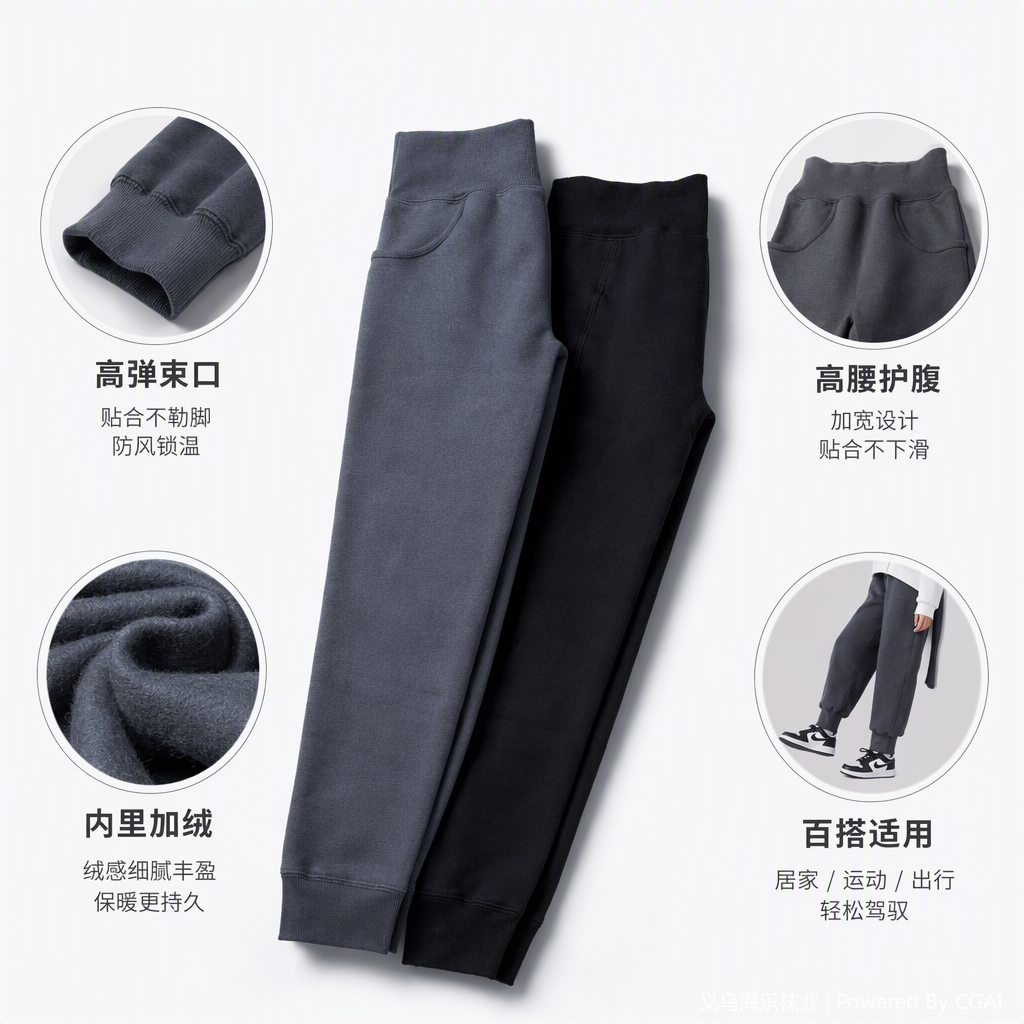 Fashionable and versatile slim-fit casual long pants for men, loose straight-leg grey-black trendy autumn and winter men's pants