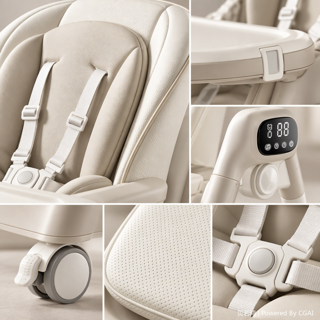 Multi-functional children's high chair, adjustable safety seat for babies, infant and toddler dining chair, children's seat, complementary food dining table chair Item Picture