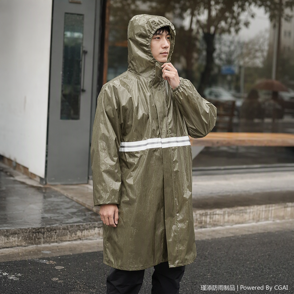 Windproof and waterproof one-piece raincoat, outdoor rain cover, rain, wind and sun protection, suitable for both men and women, lightweight and portable rain gear Specification image