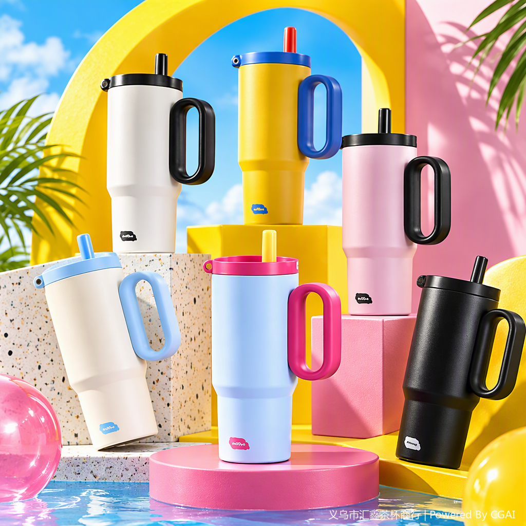 Colorful insulated cups, portable outdoor cups for students, heat-resistant stainless steel water bottles, essential for summer Application Scenario