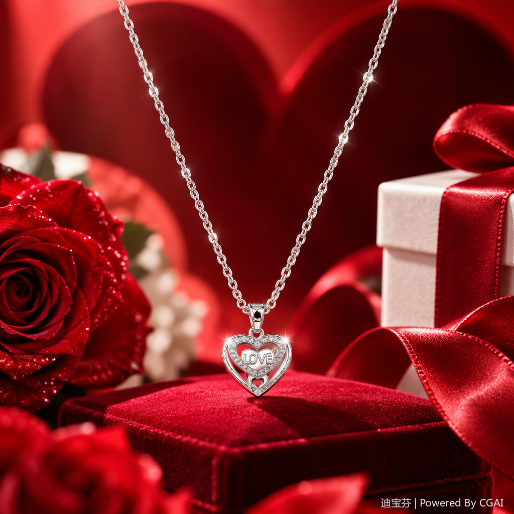 Fashionable silver heart-shaped pendant necklace for women, simple and versatile Korean style trendy accessory gift Specification image
