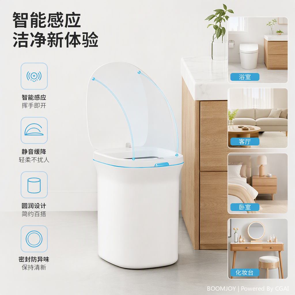 Smart toilet seat cover, household automatic flushing heating seat ring, energy-saving and silent bathroom accessories details Picture