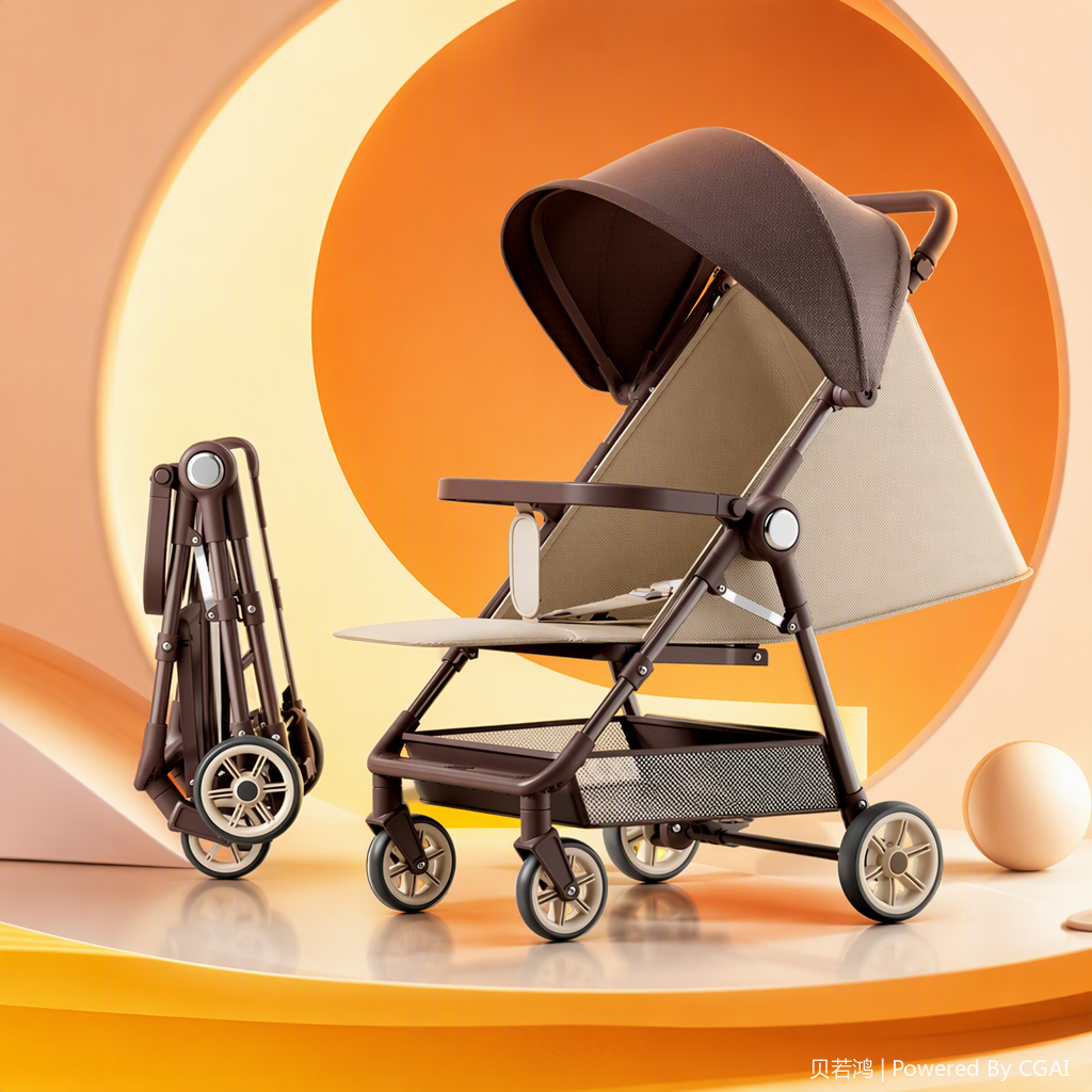 Multi-functional baby stroller, lightweight folding stroller, baby seat, infant stroller, children's push stroller Specification image