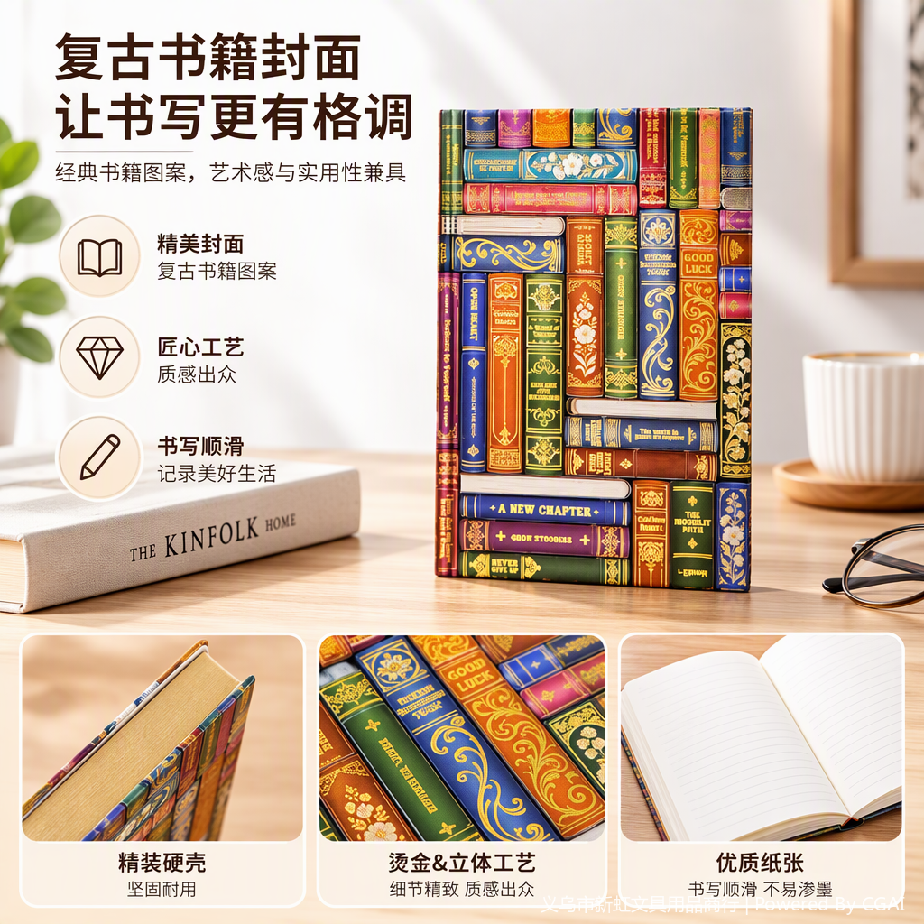 Wisdom Bookshelf hardcovered styling notebook papelería creativa cuaderno estudiantil material de oficina regalos decoración
