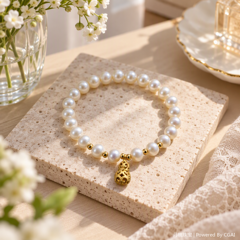 Natural freshwater pearl bracelet for girls in Korean style, simple and elegant, a versatile accessory for students and a trendy gift details Picture