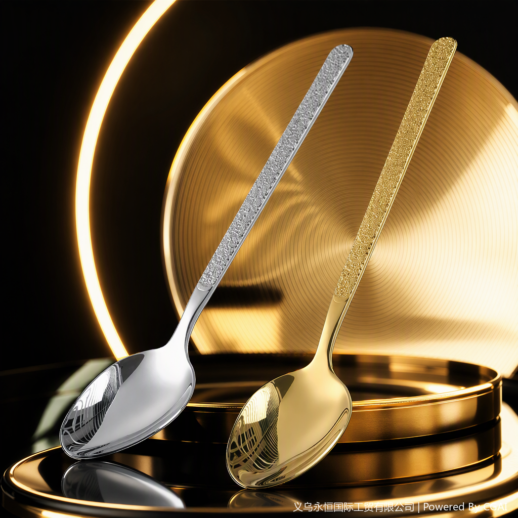 Stainless steel tableware set for home use, knife, fork and spoon combination, simple and durable multi-piece set for dining table and kitchenware Specification image