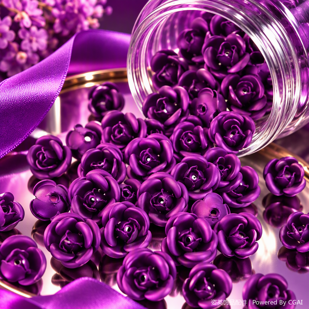 韩版铝制玫瑰花8mm17#色1包1000颗细节图