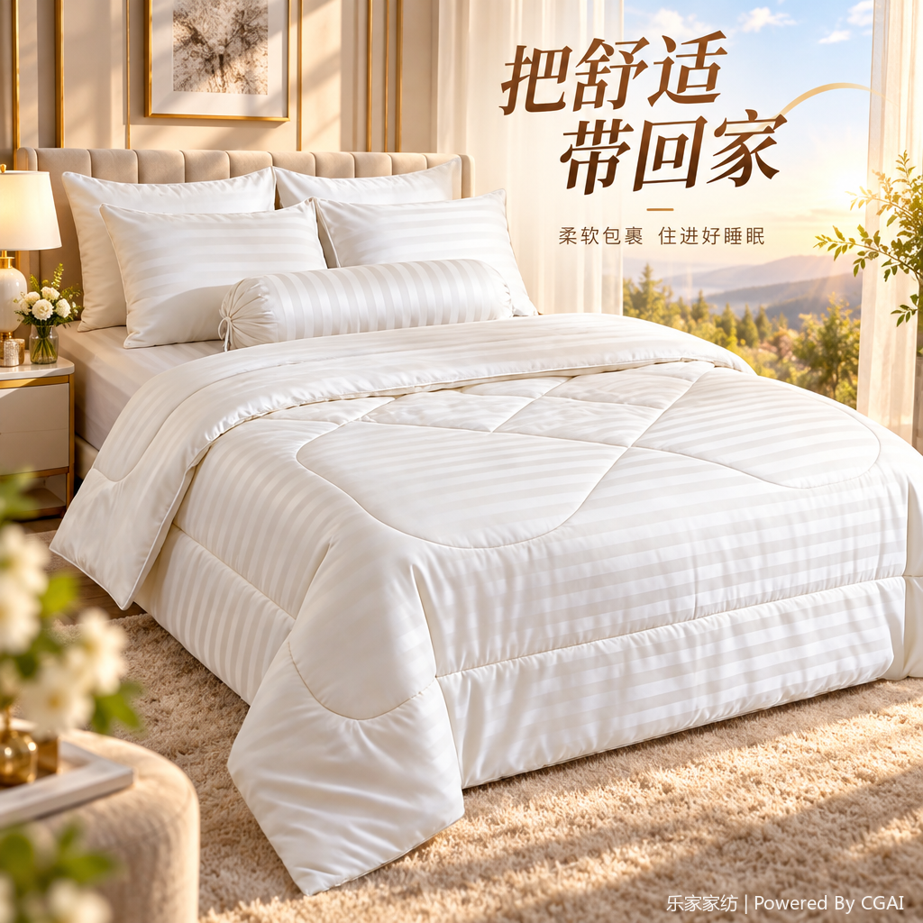 ويتم خياط المشغولات البيضاء في الموضة باستخدام أغطية الفراش الناعمة والدافئة Specification image