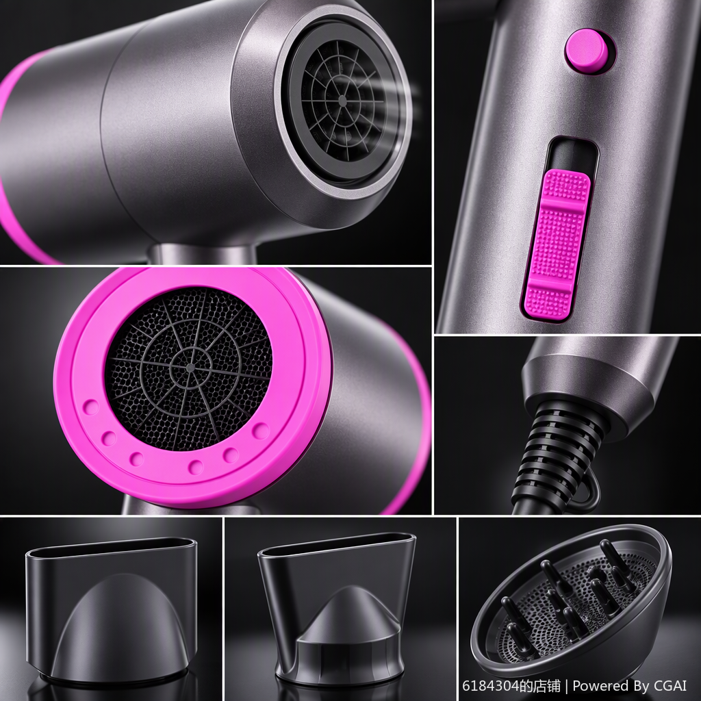 رياح مجفف شعر جاف جاف، ذات قدرة عالية، يمكن أن تطوى الرياح الحرارية الباردة Specification image