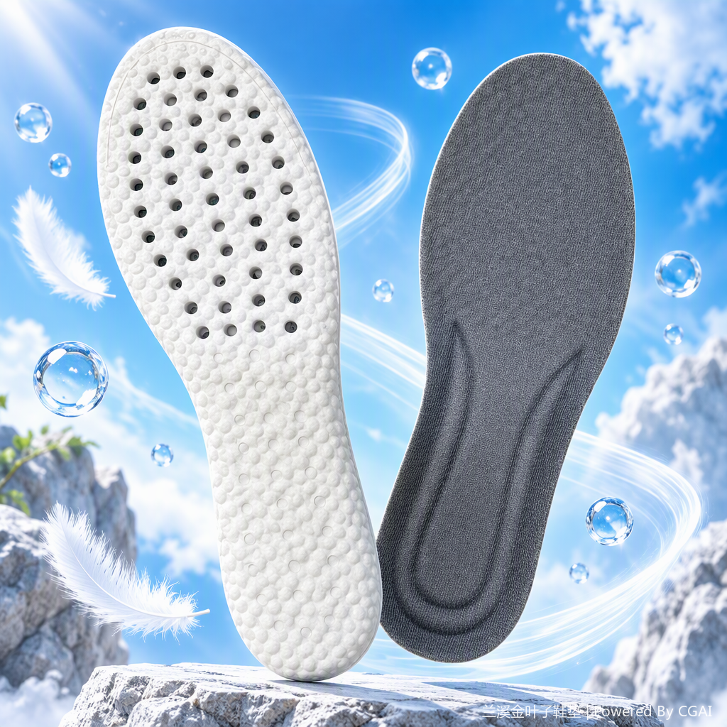 Breathable honeycomb white insoles, grey fabric comfortable and pressure-reducing sports and casual insoles, foot pads Specification image