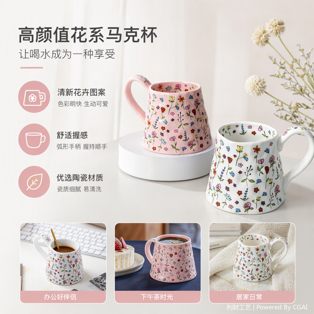 Taza de cerámica creativa hogar diario oficina taza de agua simple moda personalidad café taza de leche