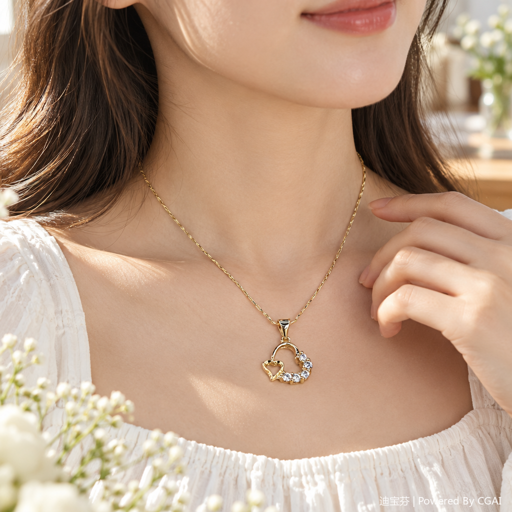 Moda oro corazón con diamantes colgante collar mujer versión coreana simple y versátil dar regalos joyería accesorios details Picture