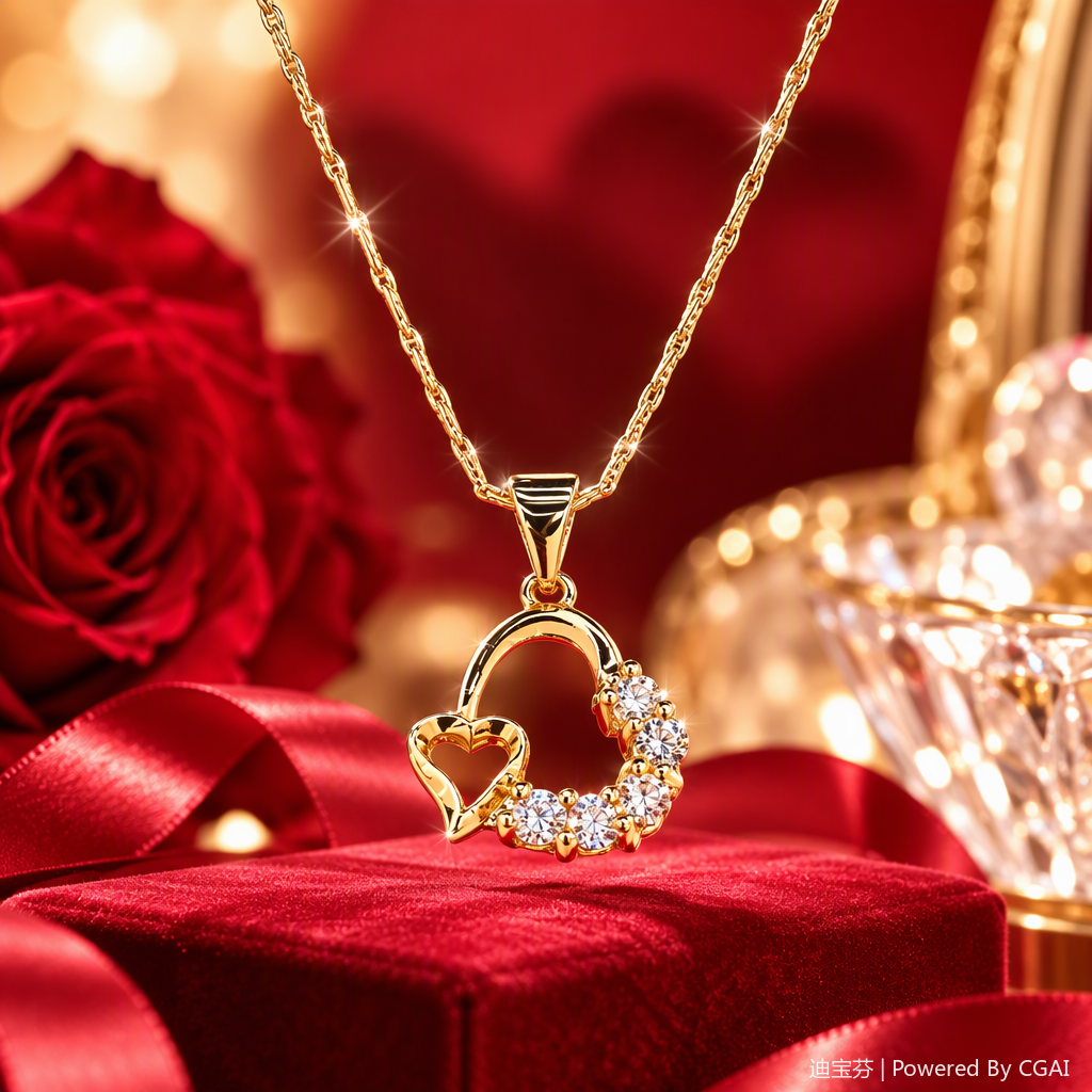 Moda oro corazón con diamantes colgante collar mujer versión coreana simple y versátil dar regalos joyería accesorios Specification image