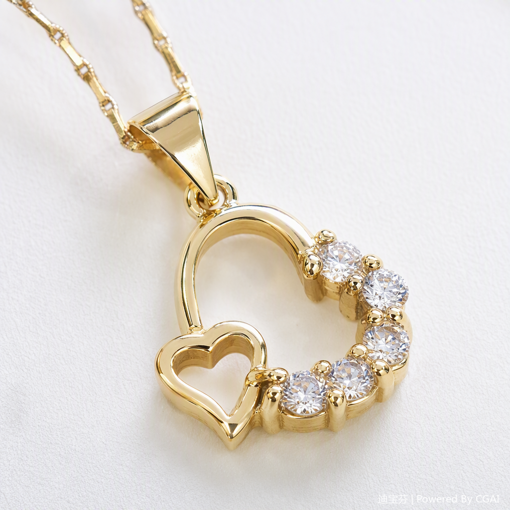 Moda oro corazón con diamantes colgante collar mujer versión coreana simple y versátil dar regalos joyería accesorios Application Scenario