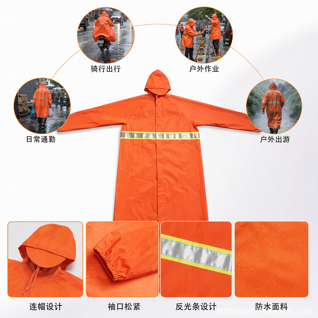 Multi-functional one-piece raincoat, windproof, sunshade, rainproof, portable outdoor rain cover and rain gear, waterproof, sun-proof and windproof products