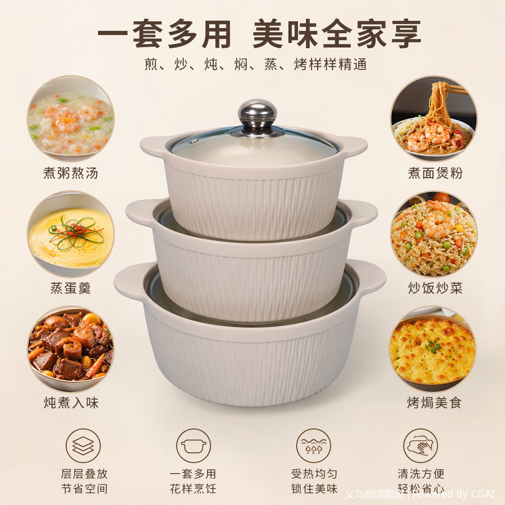 Cocina de cerámica multifunción hogar guisado sopa cocina porriola resistente al calor cocina duradera uso diario mercancía general Application Scenario
