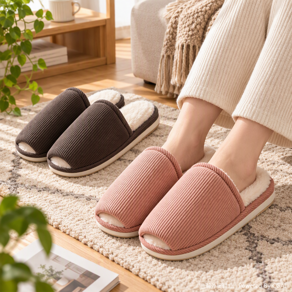Soft plush warm slippers for men and women's casual indoor use, anti-slip and anti-odor thick-soled household gadgets