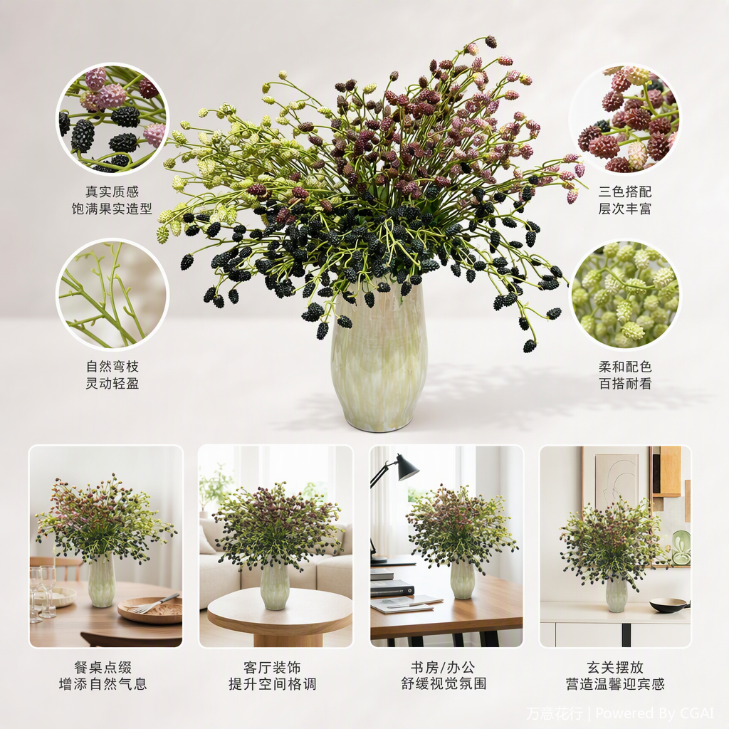 Simulación de decoración para el hogar decoración de flores de plástico decoración de la sala de estar dormitorio hermoso y práctico details Picture
