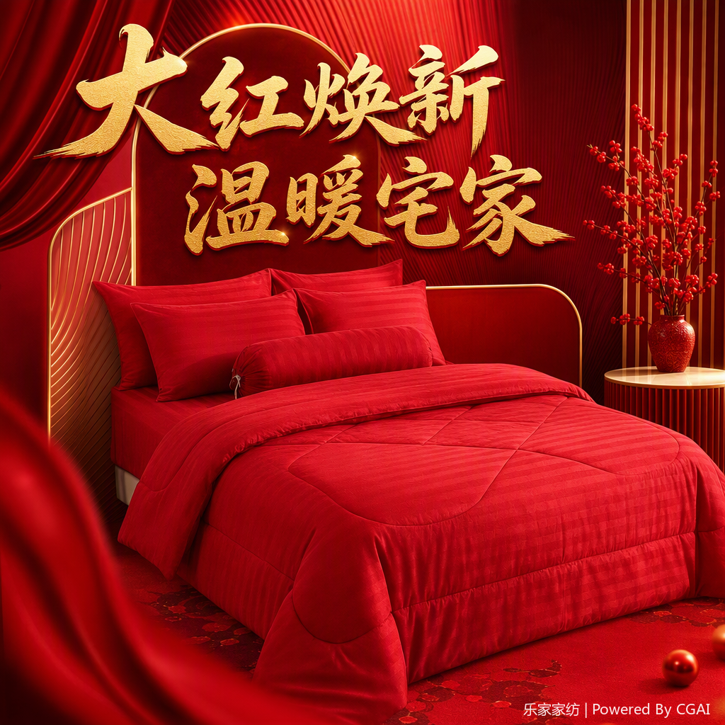 مجموعة من أغطية الأسرّة الحمراء الداكنة Specification image