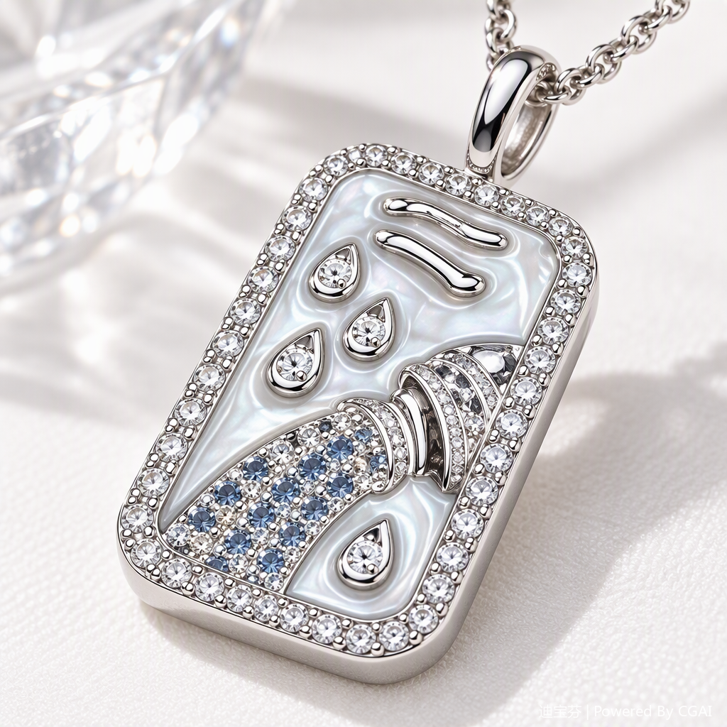 A fashionable silver diamond-encrusted pendant necklace for women, a simple and versatile Korean style accessory gift for your girlfriend Application Scenario