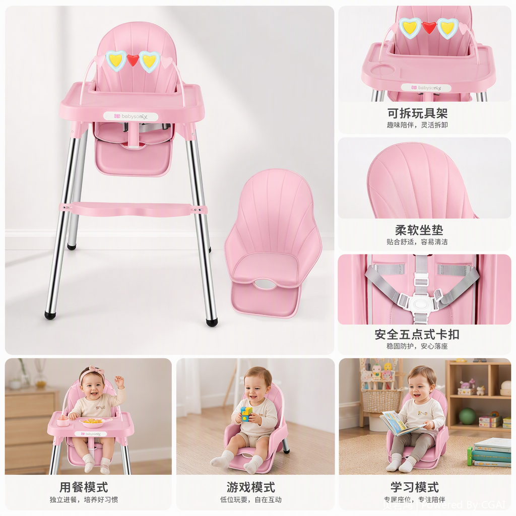 Silla de comedor multifuncional para niños asiento ajustable para bebés asiento de comedor para niños asiento para niños con cinturón de seguridad