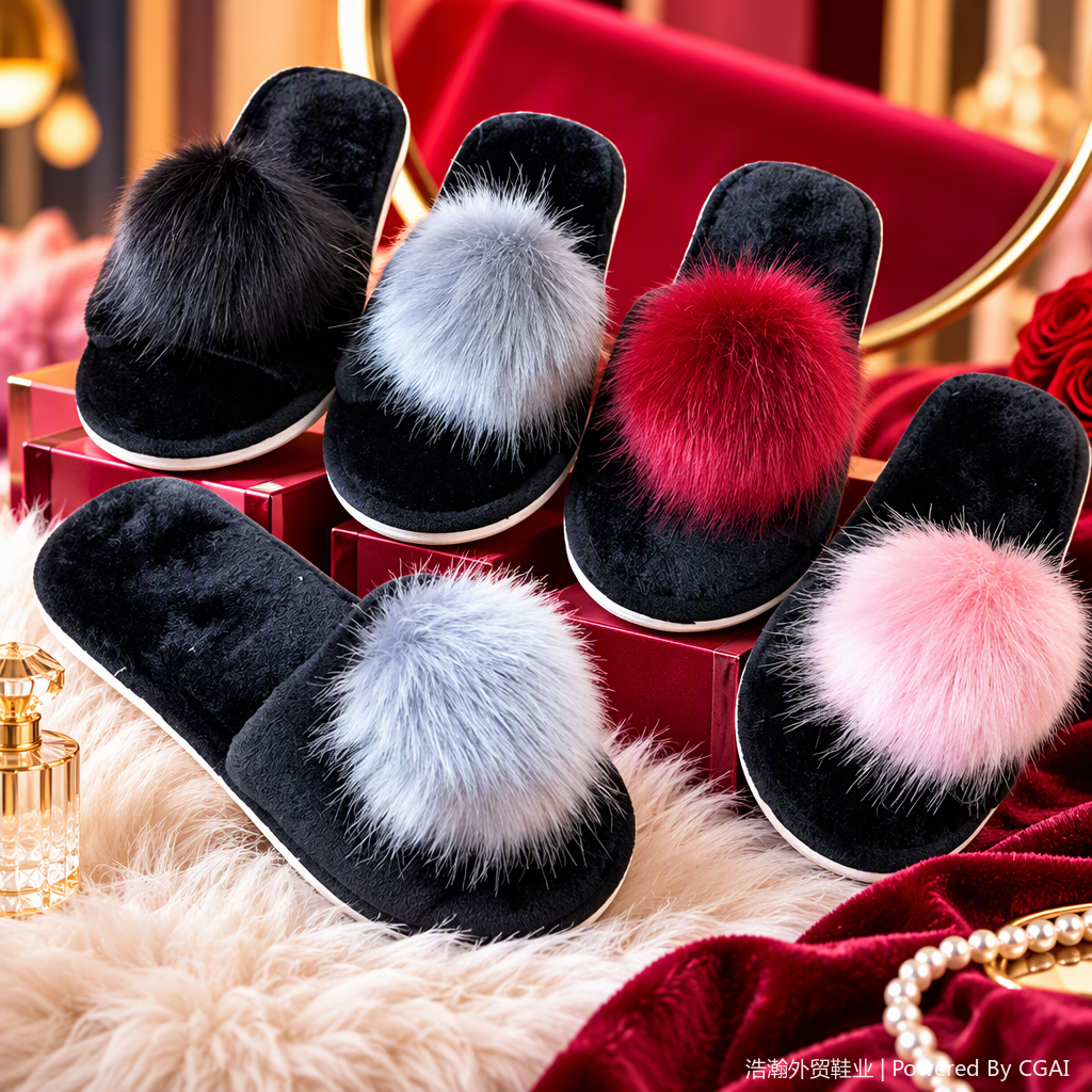 Warm and comfortable cotton slippers for ladies, children's plush slippers, home casual slippers, winter warmth style Application Scenario