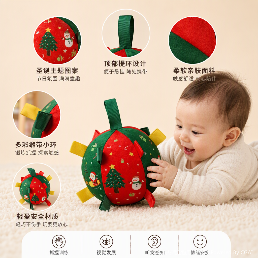 Creative Christmas festival Christmas bell ball pet toys pic 2