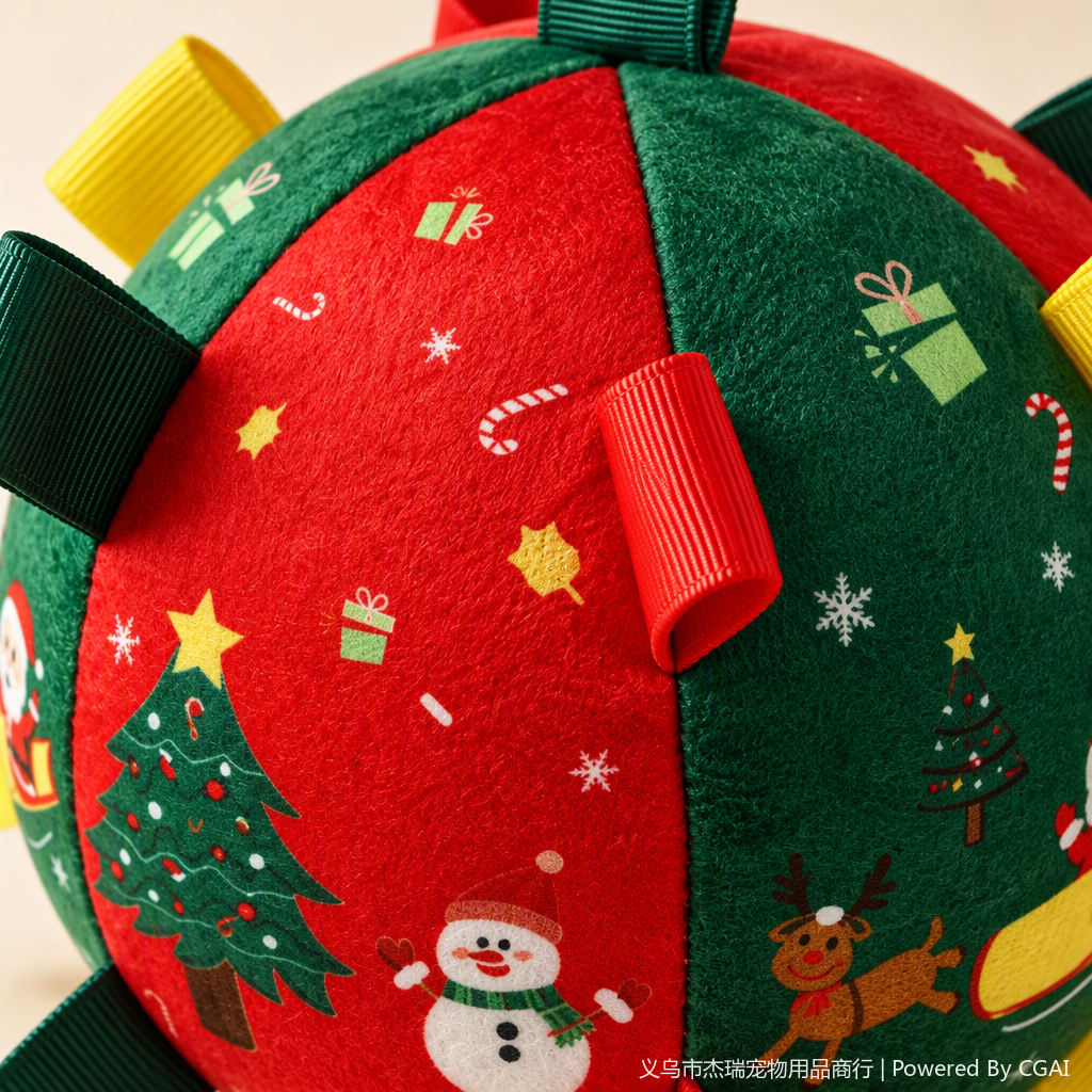 Creative Christmas festival Christmas bell ball pet toys details Picture