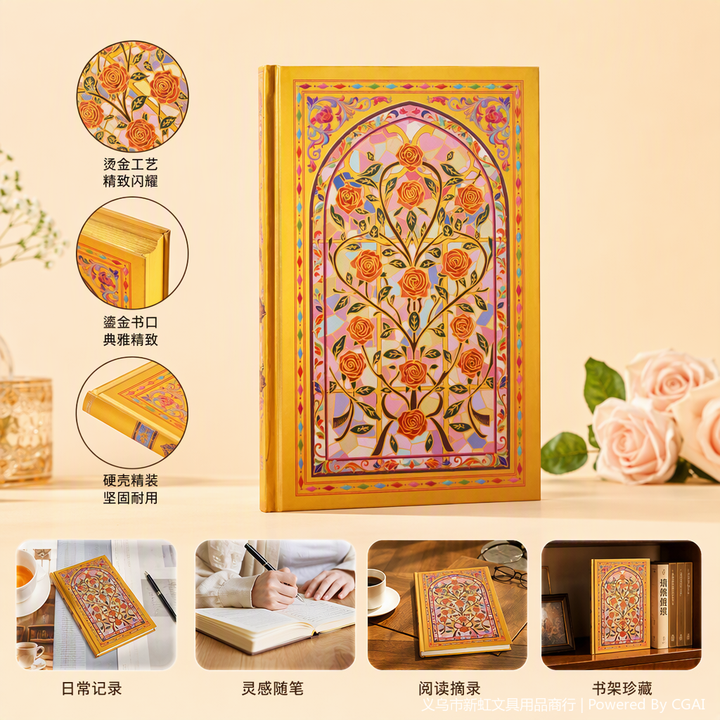 Borrado floral sombra cuaderno de tapa dura papelería creativa cuaderno de mano material de oficina estudiantil regalo decoración estilo