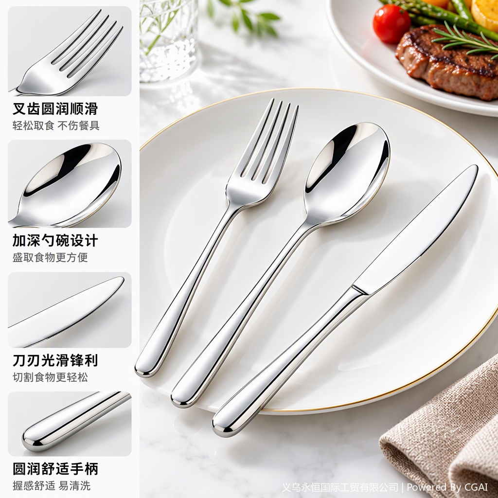 Juego de cubiertos multifunción cuchillo tenedor cuchara combo hogar portátil utensilios de cocina mesa de comedor esencial práctico set details Picture