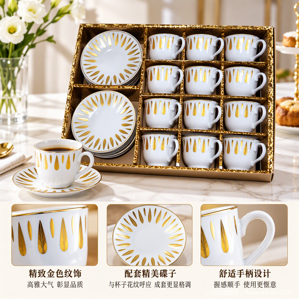 Multi-functional coffee set, home portable coffee cup, coffee pot, coffee spoon, coffee filter combination set, gift for giving