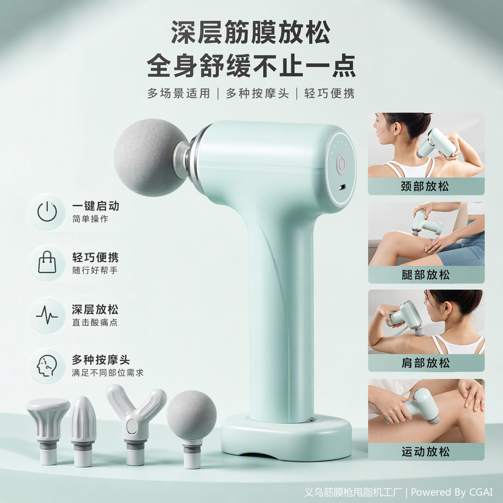 Multi-functional fascia relaxation massager, portable deep muscle therapy device for home use, fascia gun massager details Picture