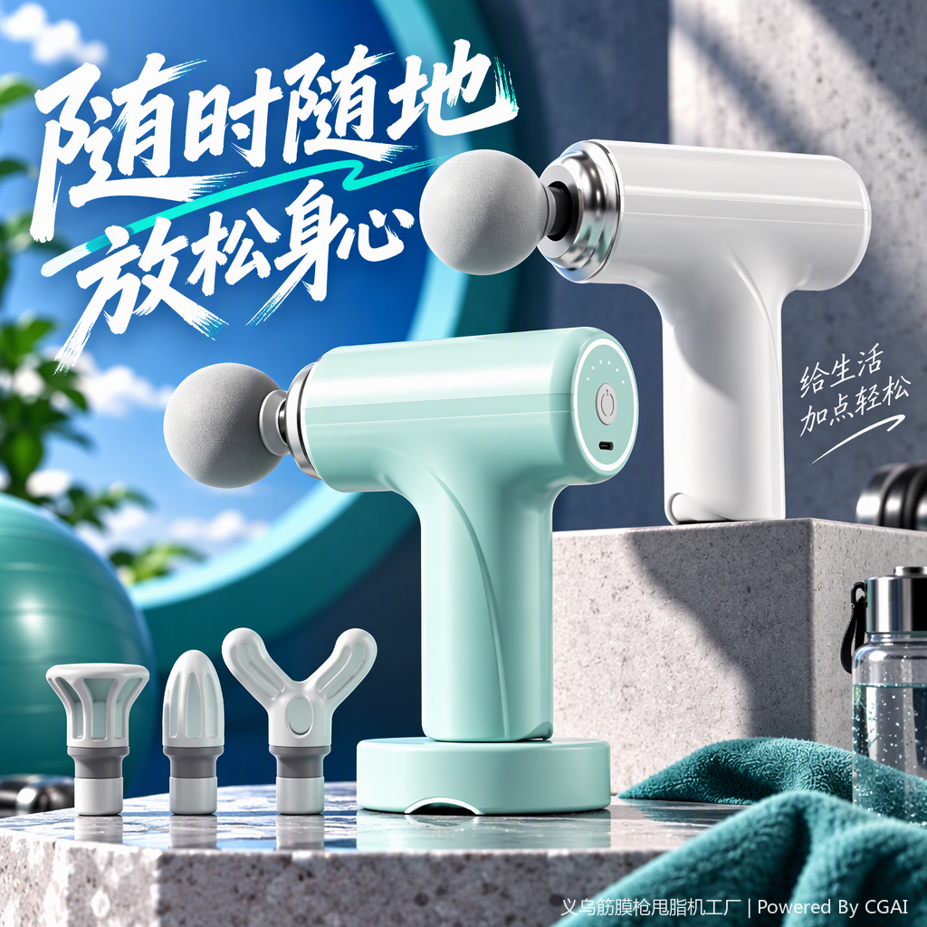 Multi-functional fascia relaxation massager, portable deep muscle therapy device for home use, fascia gun massager Application Scenario
