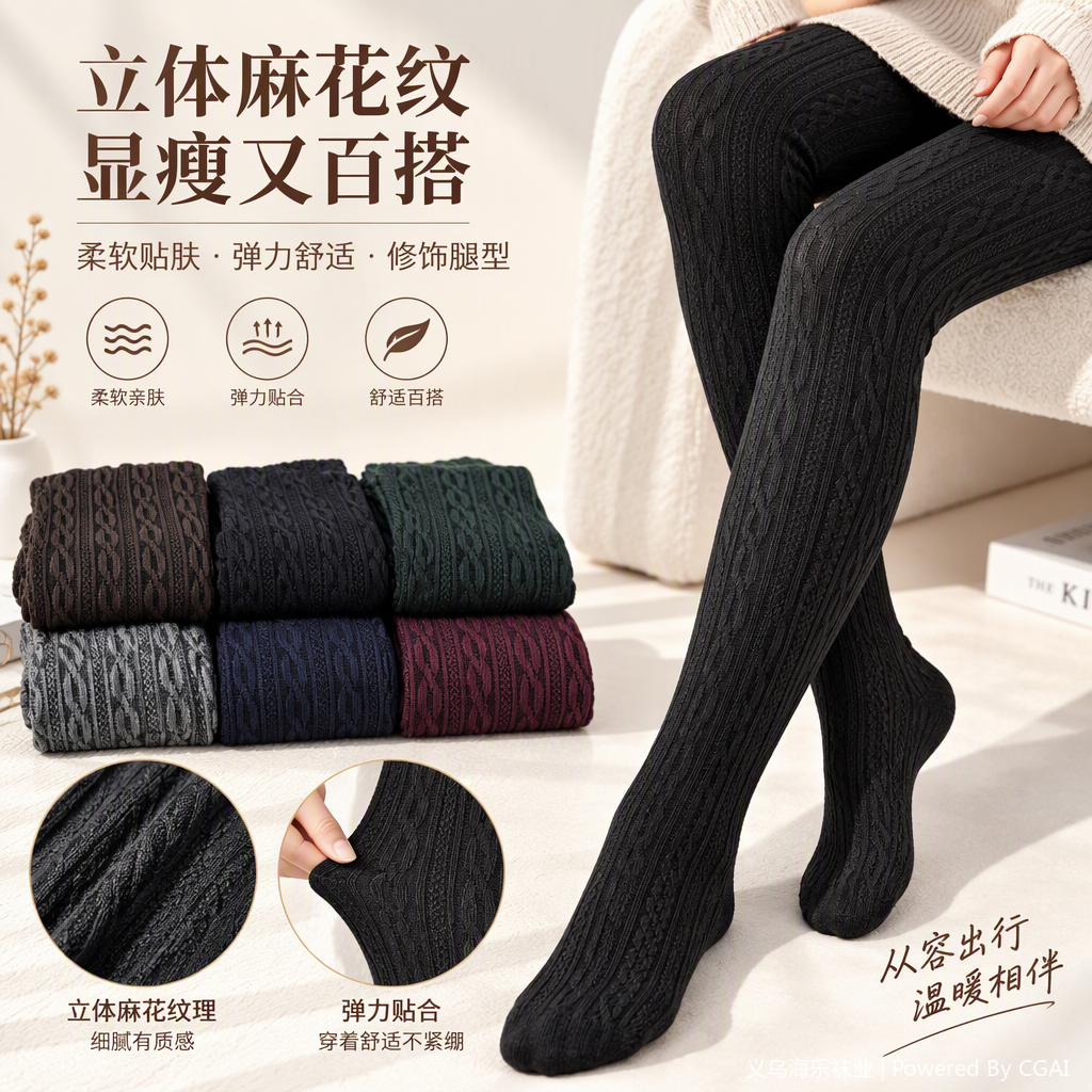 Zhuosili brand thickened knitted socks six-pair set, multi-color brown, black, dark green, gray, black, deep blue, wine red, comfortable and durable women's socks