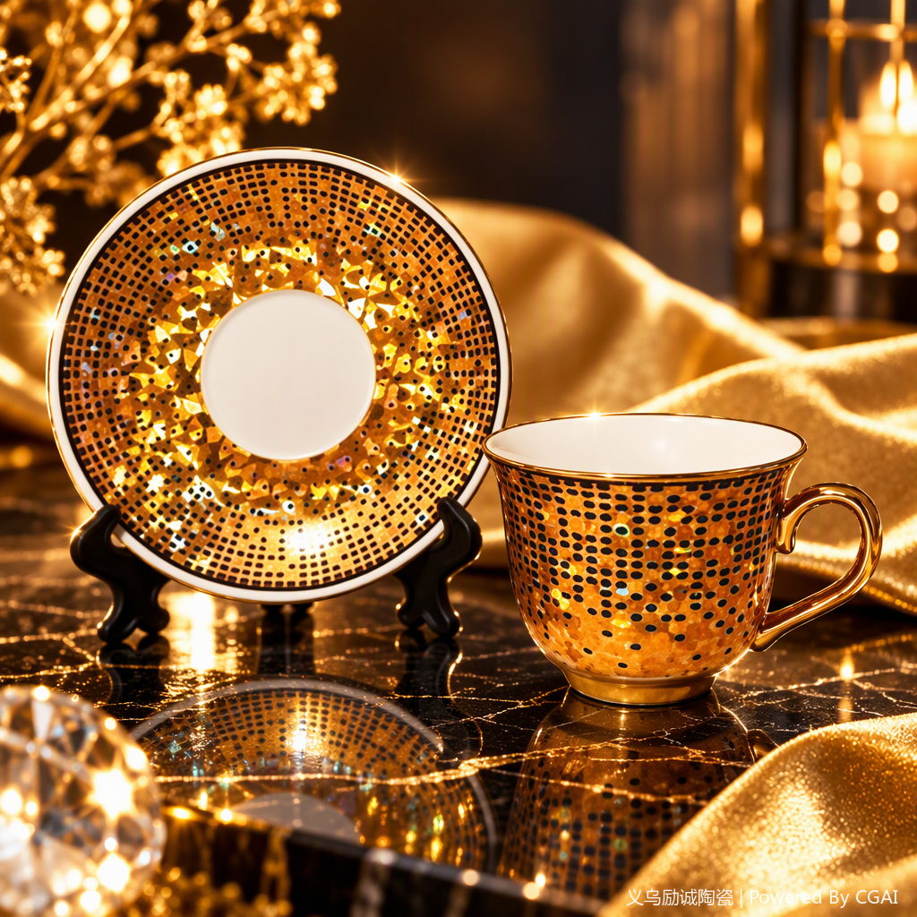 Colorful ceramic coffee cups, home creative, simple and fashionable daily necessities coffee set Application Scenario