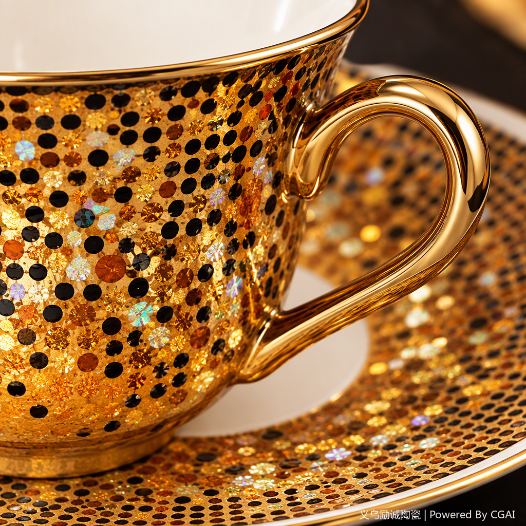 Colorful ceramic coffee cups, home creative, simple and fashionable daily necessities coffee set Item Picture