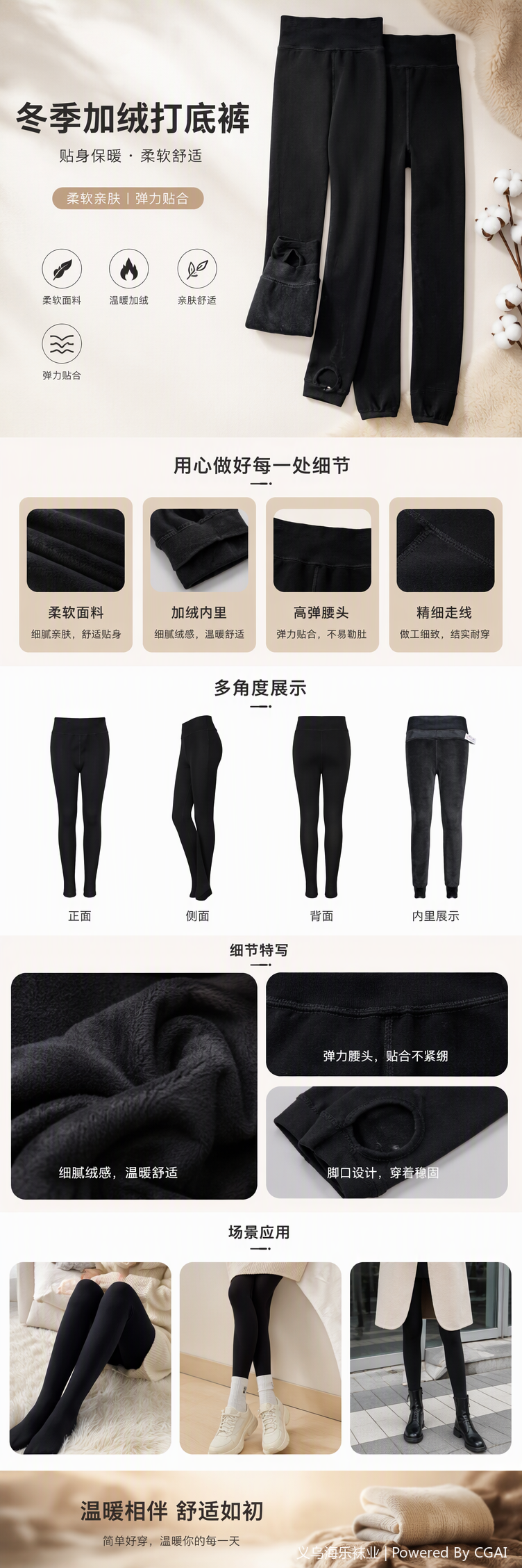 Fashionable, versatile, slim and elastic long pants for women in autumn and winter, black leggings, thin and slimming, warm and sporty pants pic 1