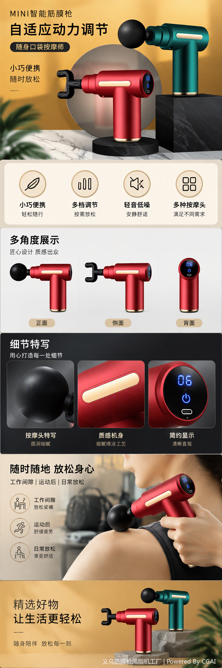 Multi-functional portable fascia relaxation device, massager, deep muscle therapy, household appliances, health care equipment pic 1