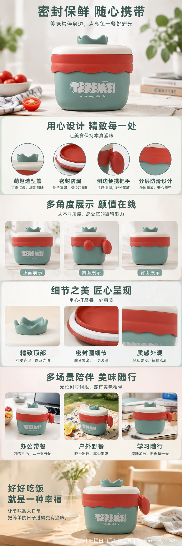 Mint green Cartoon water cup, green cartoon stewed and insulated water cup for men and women, outdoor portable insulated cup for prosperity, fashionable and durable style pic 1
