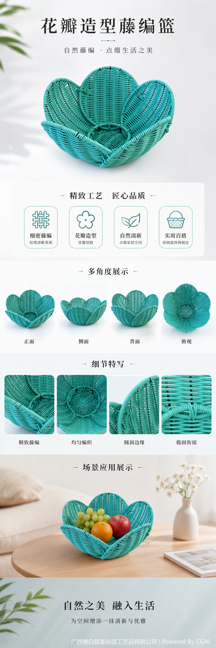 Lago azul gum ratán forma loto cestas de almacenamiento cestas de frutas hogar cestas de almacenamiento de artículos pequeños cajas de golosinas supermercado super cestas de huevo cestas de embalaje de regalo cestas de almacenamiento de baño cestas de almacenamiento cosmético de Señora pic 1