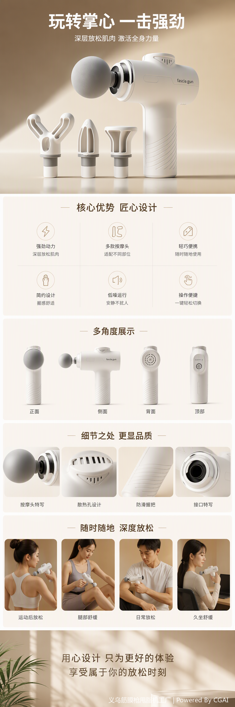 Multi-functional portable fascia relaxation massage device, deep muscle therapy household appliance, health care equipment pic 1