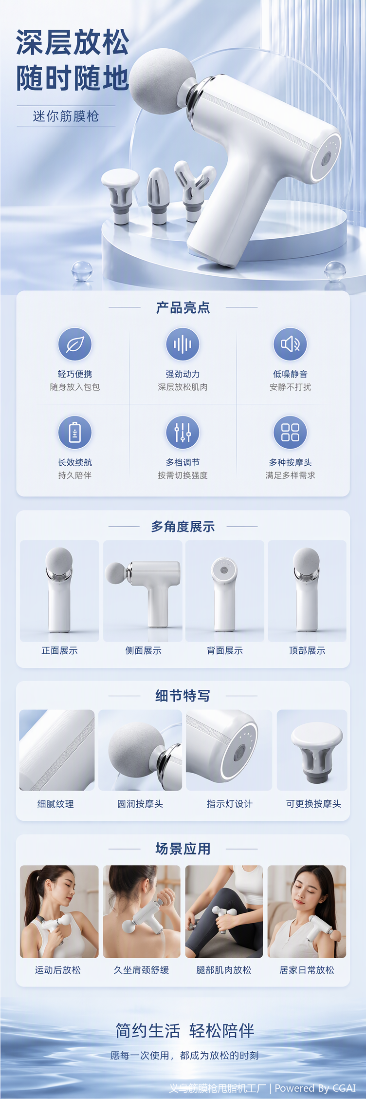 Multi-functional massage muscle relaxer, portable fascia gun, deep tapping physiotherapy device, home health care equipment pic 1