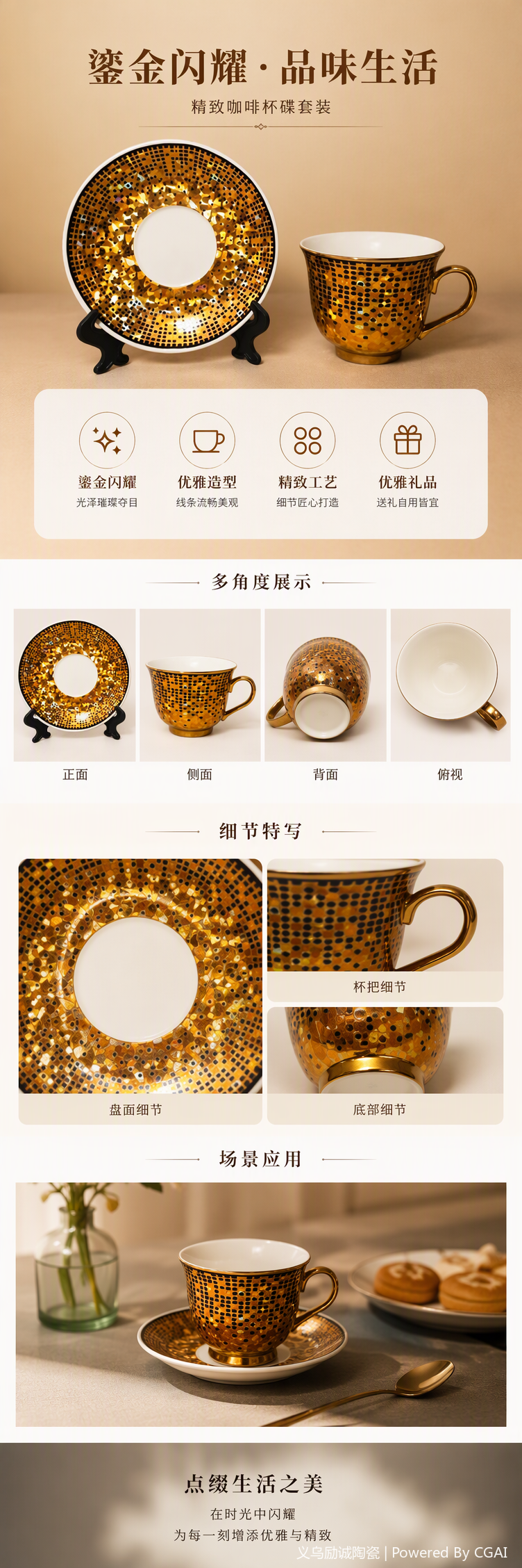 Colorful ceramic coffee cups, home creative, simple and fashionable daily necessities coffee set pic 1
