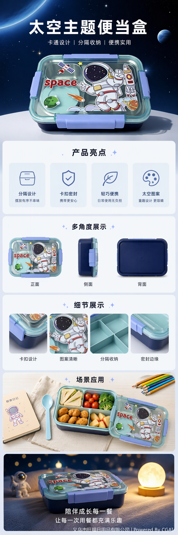 The stainless steel insulated lunch box, bento box and meal box are designed as an integrated unit, which is lightweight, portable and has a good heat preservation effect. The lunch box can keep food fresh pic 1
