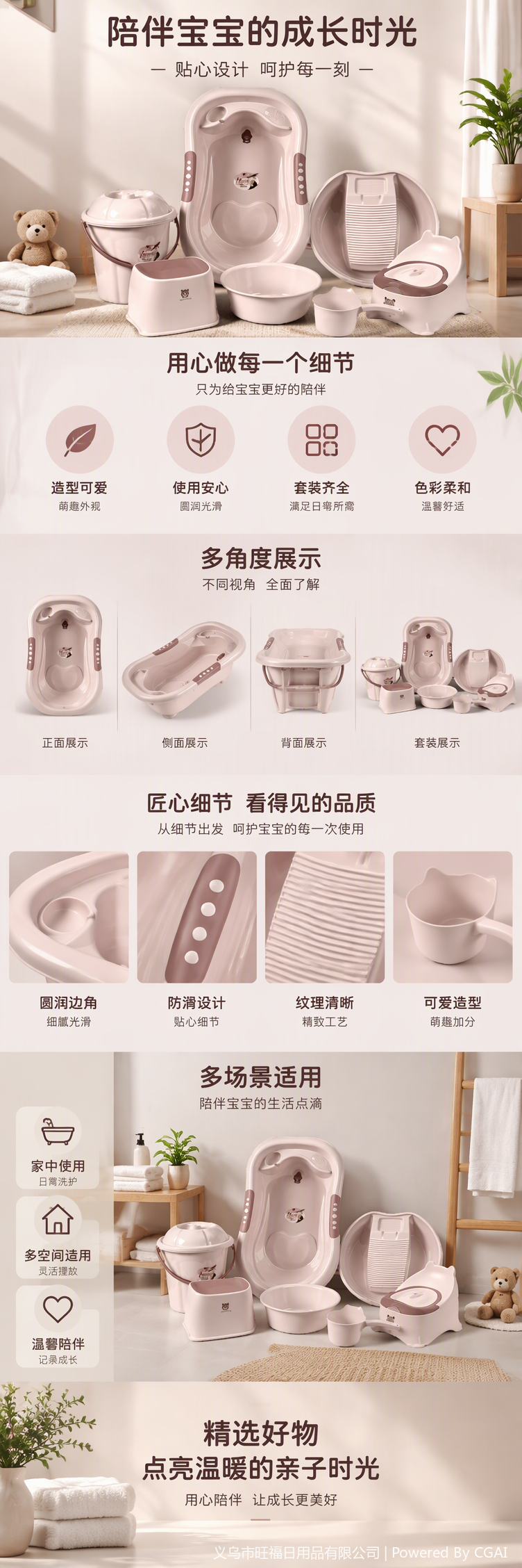 Baby cartoon bath basin, baby bath basin products, toilet bowl, laundry basket, measuring cup, spoon, bath pad, mother and baby products 144328384144444212 pic 1