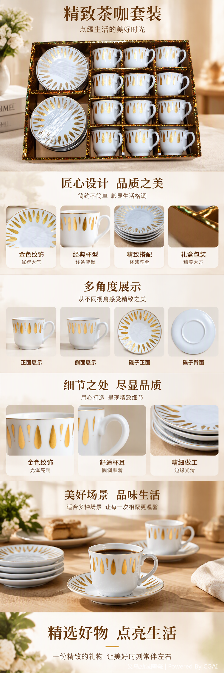 Multi-functional coffee set, home portable coffee cup, coffee pot, coffee spoon, coffee filter combination set, gift for giving pic 1