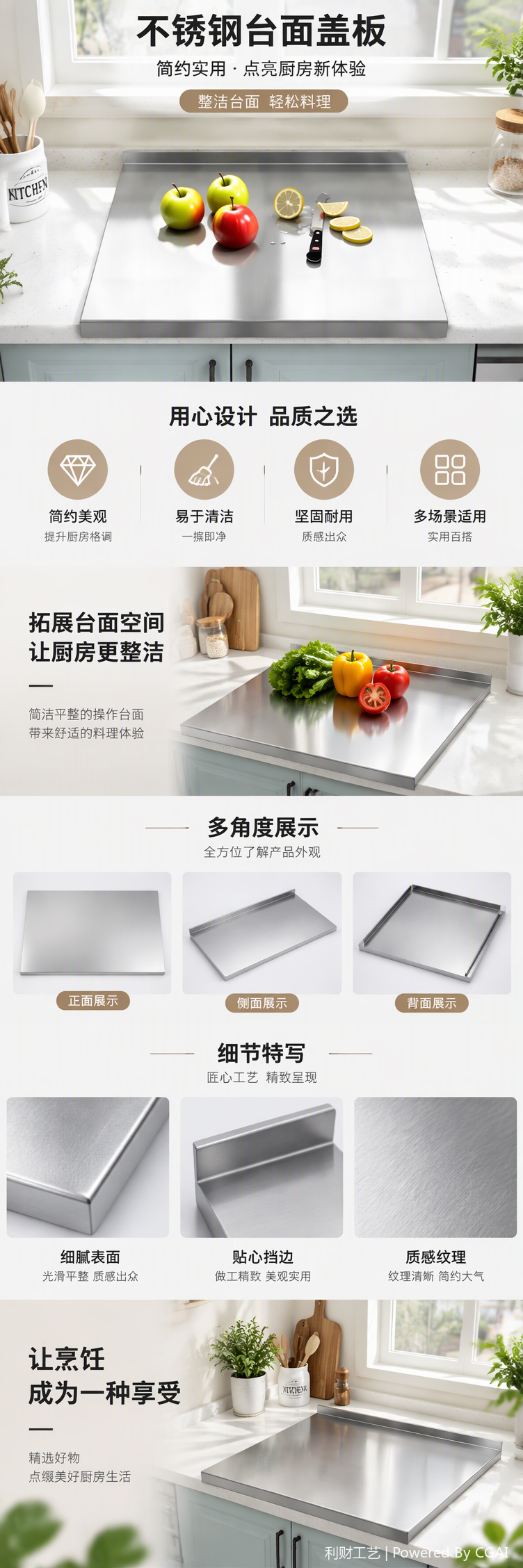 Practical and durable kitchen operation counter, restaurant furniture, multi-functional kitchen counter, simple and modern kitchen workbench, convenient storage pic 1