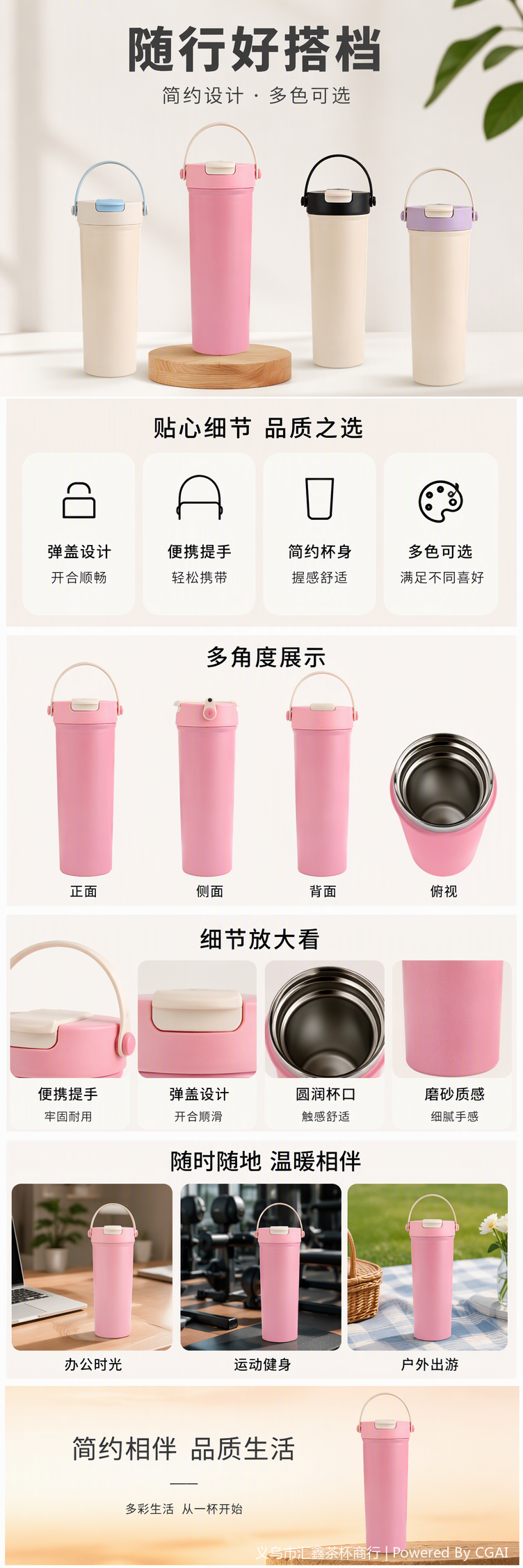 Multi-functional heat-insulating cups, portable household heat-insulating water cups, creative daily necessities cups, tea cups, gifts pic 1