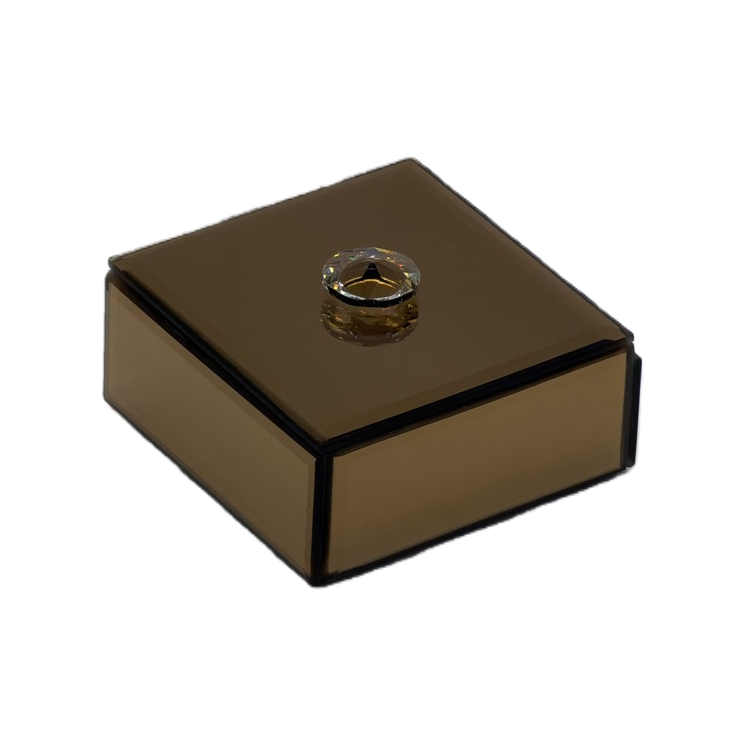 Espejo ámbar caja de almacenamiento cuadrada caja de almacenamiento multifuncional caja de almacenamiento cosmético caja de almacenamiento para el hogar simple y elegante Item Picture